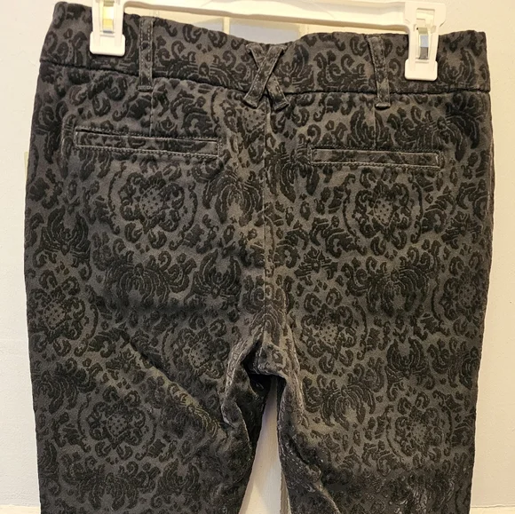 Velvet Flocked Grey Skinny Ankle Pants -  Size 6 Petite - Picture 4 of 4
